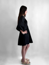 Cargar imagen en el visor de la galería, Vestido manga aglobada 100% algodón - Negro