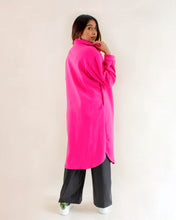 Cargar imagen en el visor de la galería, Maxi chaqueta camisera lana - Rosa
