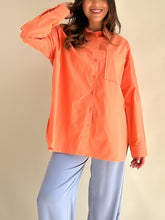 Cargar imagen en el visor de la galería, Camisa oversize 100% algodón - Naranja
