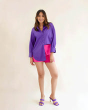 Cargar imagen en el visor de la galería, Camisa oversize 100% algodón - Morado
