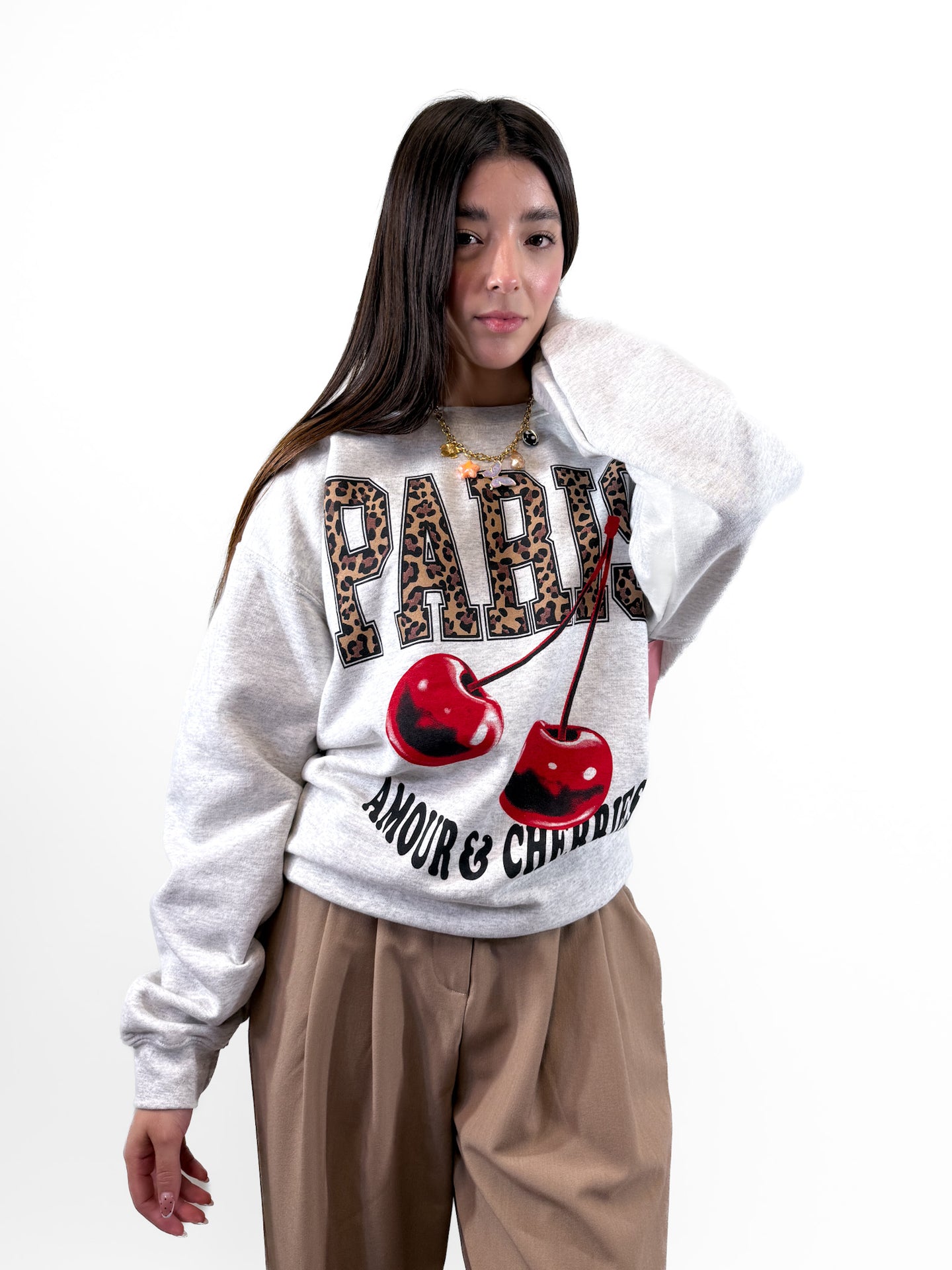 Sudadera grafica cherry Paris