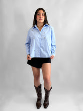 Cargar imagen en el visor de la galería, Camisa popelina con piedras- Azul
