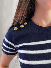 Cargar imagen en el visor de la galería, Blusa punto rayas marinero - Marino/blanco
