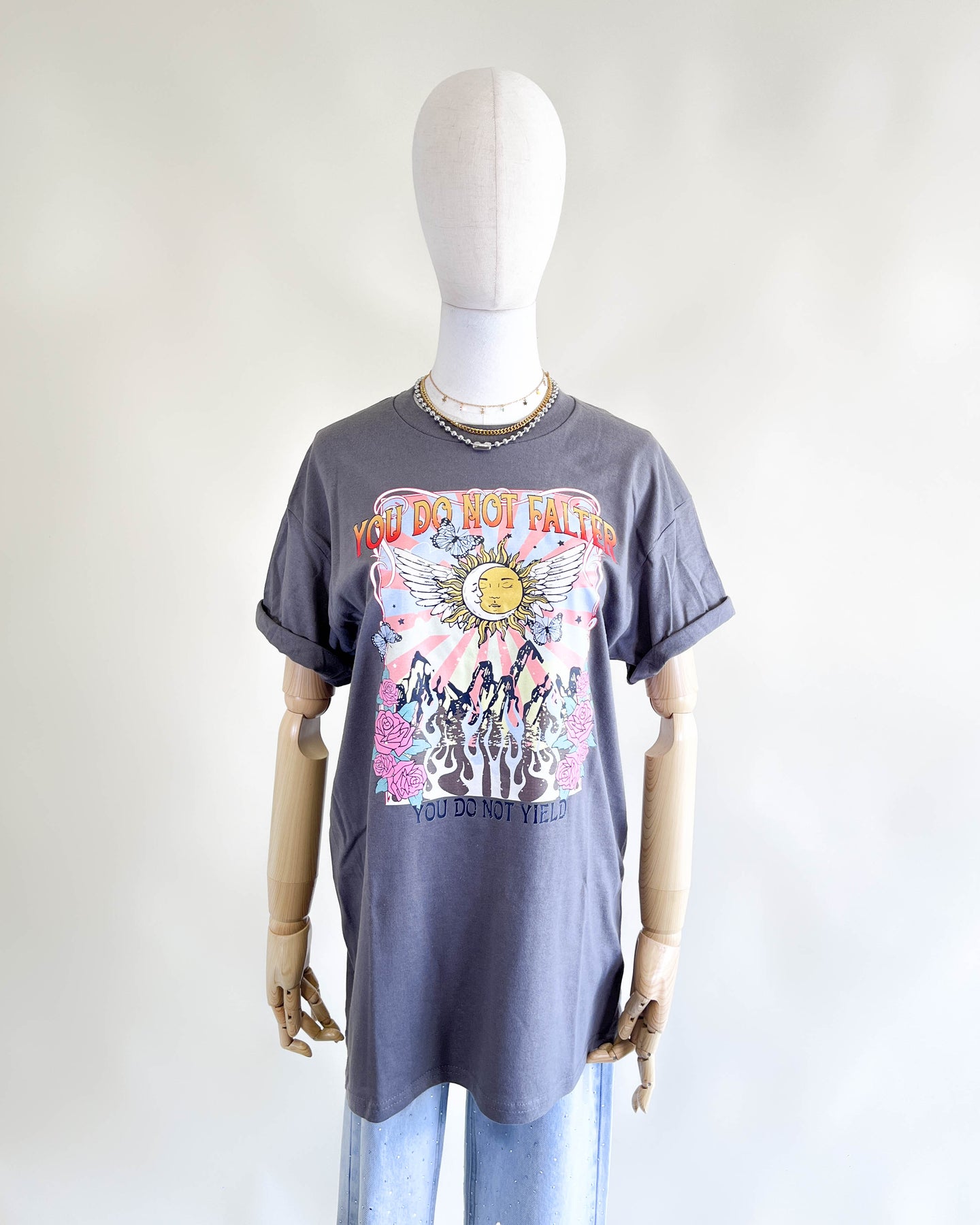 Tshirt oversize con estampado - Sol y luna