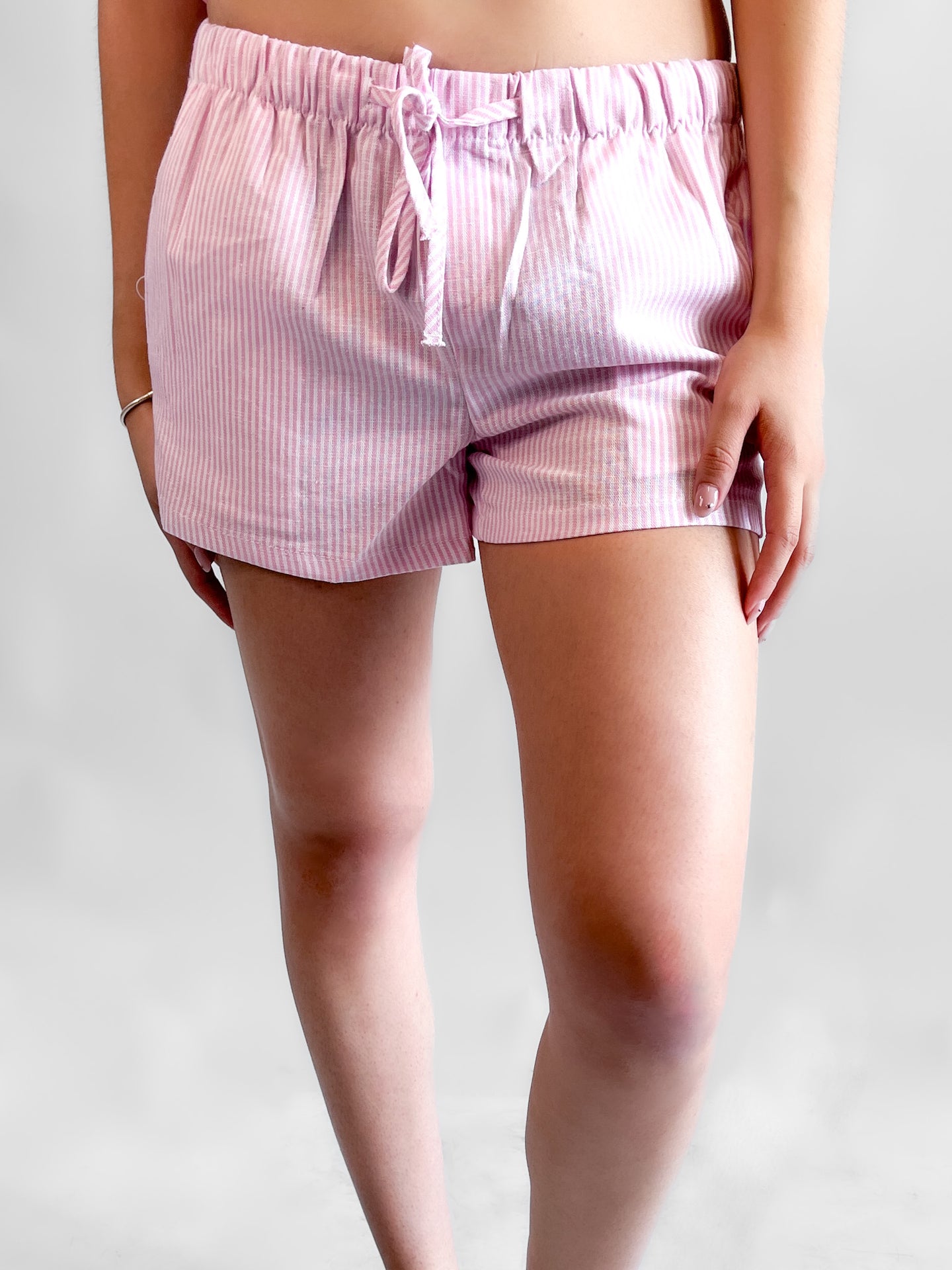 Short tipo boxer rayado - Rosa